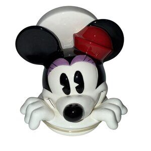 Vintage Disney Friends Minnie Mouse Peek A Boo Canister with Lid White Black